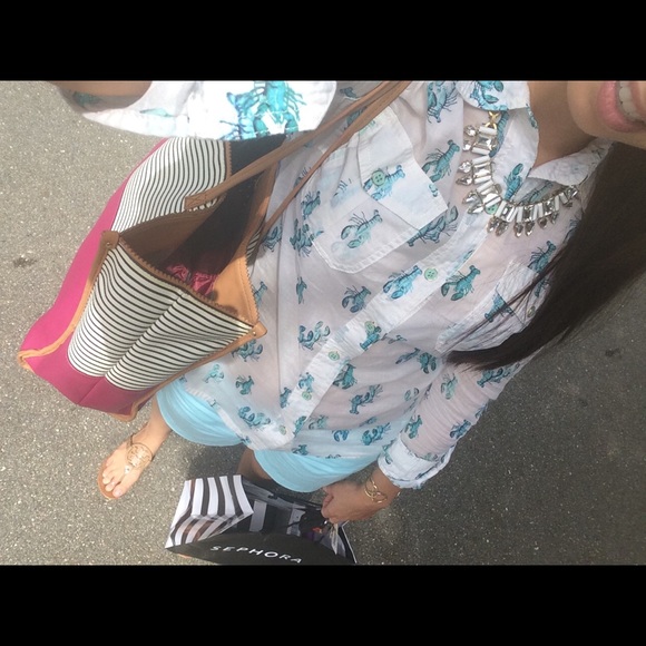 Tory Burch Blue Lobster Brigitte Blouse - Picture 6 of 6